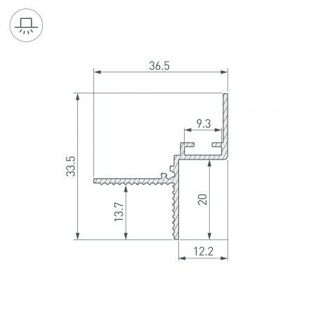 Arlight Профиль СEIL-SHADOW-12-3000 ANOD BLACK (Алюминий)