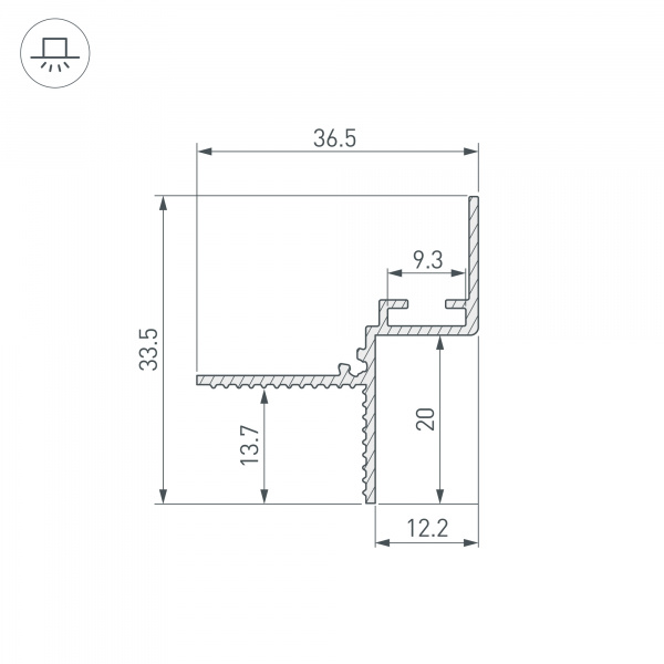 Arlight Профиль СEIL-SHADOW-12-3000 WHITE (Алюминий)