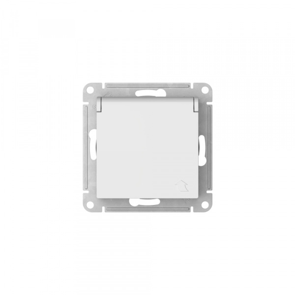 Systeme Electric AtlasDesign Белый Розетка с заземл. со шторк. с крышкой, 16А,IP20, мех., быстрозажим. клем.