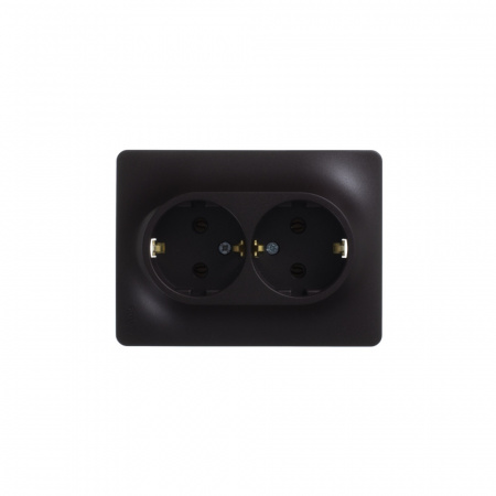 SE Glossa Шоколад Розетка 2-ая с/з, 16А (в сборе)