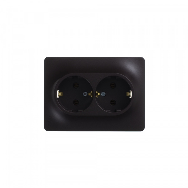 SE Glossa Шоколад Розетка 2-ая с/з, 16А (в сборе)