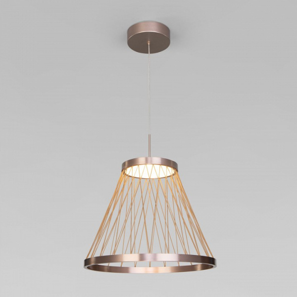 Подвесной светодиодный светильник 40016/1 LED коричневый Eurosvet Cesta