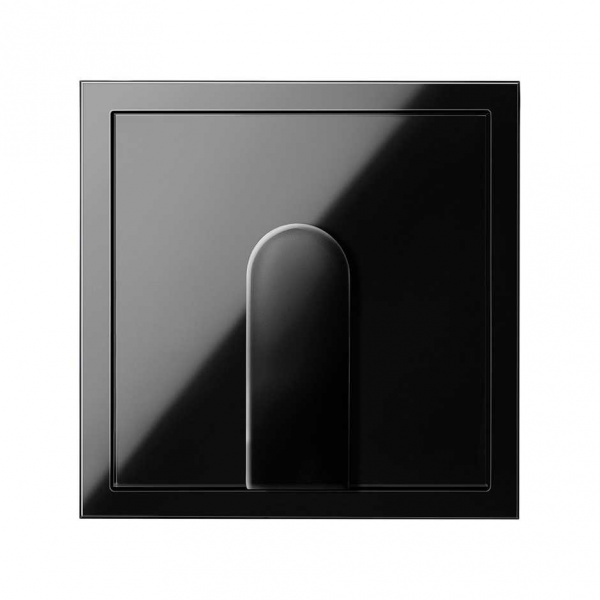 Simon 100 Черный глянец Накладка широкого вывода кабеля