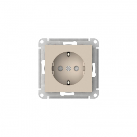 Systeme Electric AtlasDesign Песочный Розетка с заземлением со шторками, 16А, мех., быстрозажим. клем.