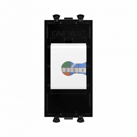 DKC Avanti Компьютерная розетка RJ-45 без шторки модульная, кат.6А, Черный квадрат, 1 модуль