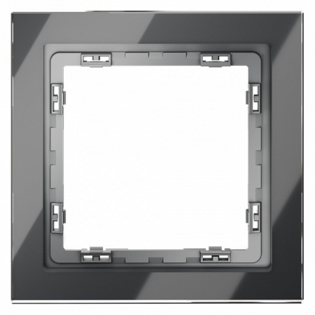 Рамка стеклянная VOLTUM S70 на 1 пост, (графит, стекло)
