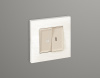 Комплект механизма 2-клавишного проходного выключателя с подсветкой 5600K ALFA MA324035 Бежевый матовый QUANT