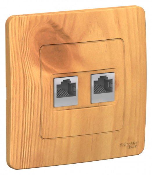 SE Blanca внутр Ясень Розетка 2-ая КОМП/ТЛФ, RJ45+RJ11