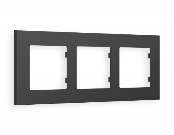Рамка ALFA Qubi (Графит Мягкое касание) 3-ая AF250803