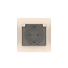 Systeme Electric Glossa Бежевый Розетка с зазем. со шторк. с крышк., 16А, IP44, в сборе, быстрозажим. клем.