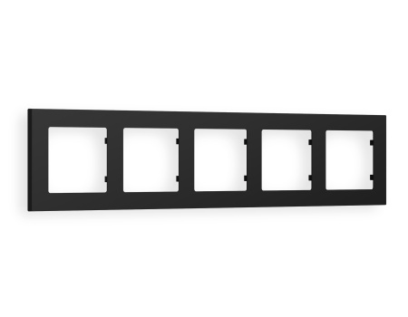 Рамка ALFA Techno (Черный матовый) 5-ая AF220705