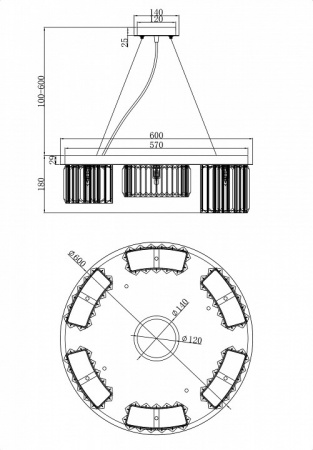 Подвесной светильник Maytoni Modern MOD083PL-06CH Maytoni Colline
