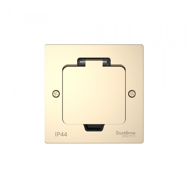 Systeme Electric MultiDesk Никель Лючок на 2 модуля IP44 с монтажной коробкой для стены, фальшпола, стола, тип MDK20 Systeme Electric MultiDesk Никель Лючок на 2 модуля IP44 с монтажной коробкой для стены, фальшпола, стола, тип MDK20