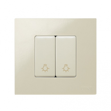 Simon 27 Мех Слоновая кость Кнопка клавишная "свет" узкая, 10А 250В