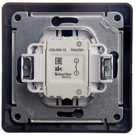 SE Glossa Графит Выключатель 1-клавишный сх.1, 10AX (в сборе)