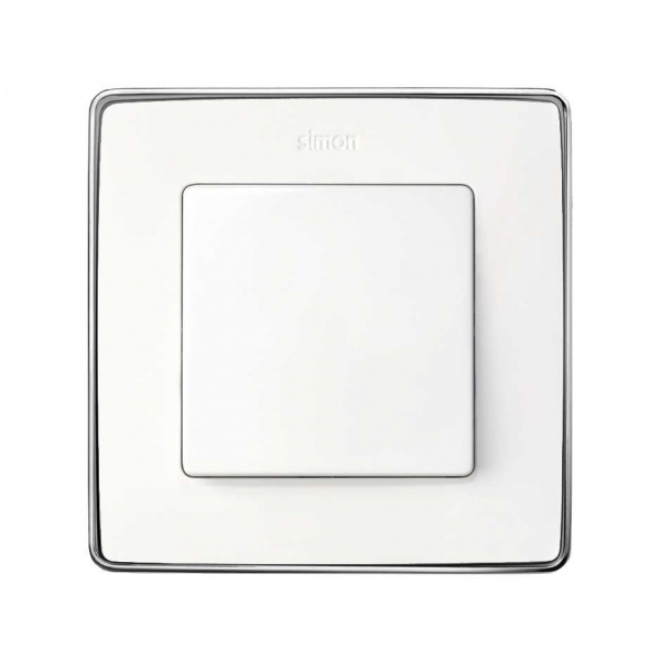 Simon 82 Detail Белый, основание хром Рамка 1-ая