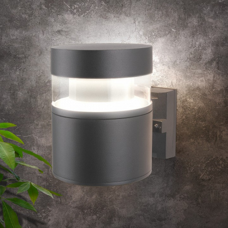 Уличный настенный светодиодный светильник IP54 1530 TECHNO LED серый Elektrostandard Techno a052247