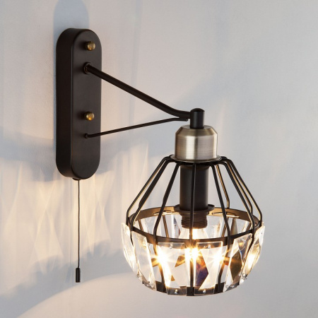 Бра в стиле лофт 70075/1 черный Eurosvet Lord