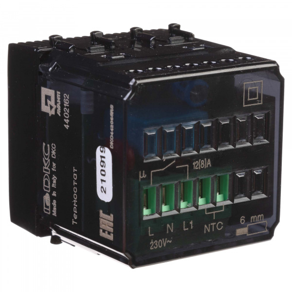 DKC Avanti Черный квадрат Термостат для теплых полов 2 мод