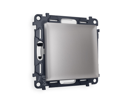 Комплект механизма 1-клавишного перекрестного выключателя ALFA MA501030 Сталь матовый QUANT