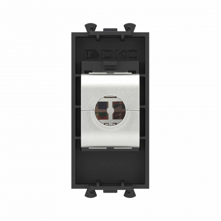 DKC Avanti Компьютерная розетка RJ-45 без шторки модульная, кат.6 экранированная, Черный матовый, 1 модуль