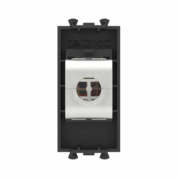 DKC Avanti Компьютерная розетка RJ-45 без шторки модульная, кат.6 экранированная, Черный матовый, 1 модуль