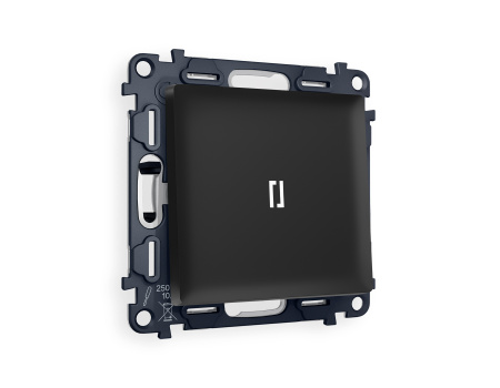 Комплект механизма 1-клавишного выключателя с подсветкой 5600K ALFA MA802015 Черный матовый QUANT