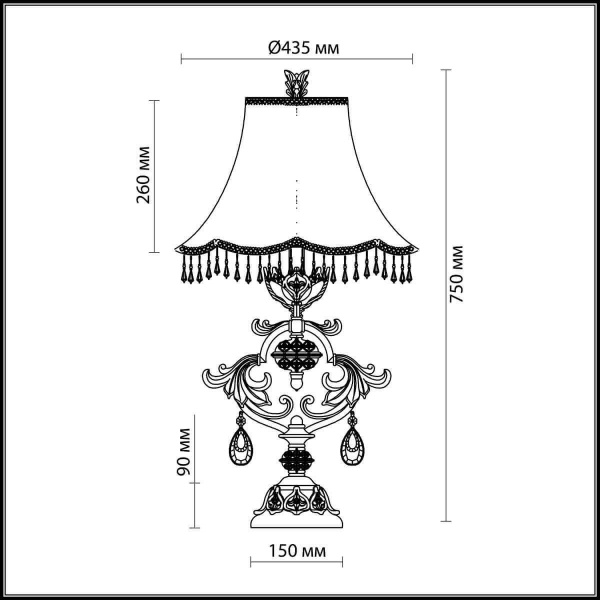 Настольная лампа Odeon Light Safira Hall 2802/1T