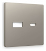 Лицевая панель ALFA (Серо-бежевый матовый) для розетки 2USB A+C QUANT AP3710