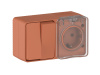 Systeme Electric AtlasDesign Profi54 Наруж Терракотовый Блок: Роз. з/к со шт. 16А, Выкл. 2-клав.10А