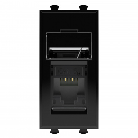 DKC Avanti Черный квадрат Розетка Компьютерная RJ-45  категория  5е 1 модуль