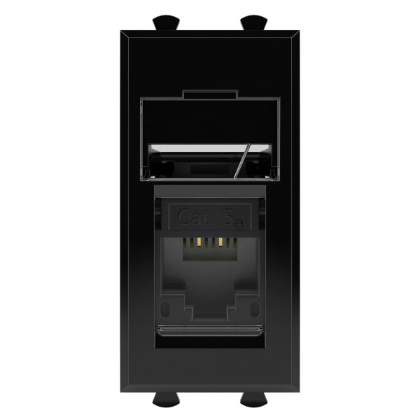 DKC Avanti Черный квадрат Розетка Компьютерная RJ-45  категория  5е 1 модуль