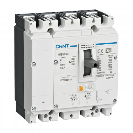 CHINT Авт. выкл. NM8NDC-125B TM 4P 80А 25кА с рег. термомаг. расцепителем (R)