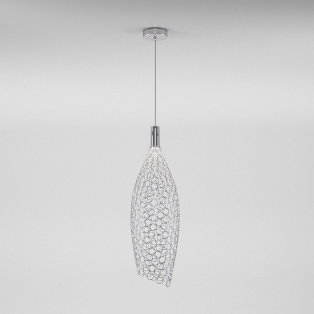 Подвесной светодиодный светильник с металлическим плафоном 90352/1 хром Eurosvet Ruche