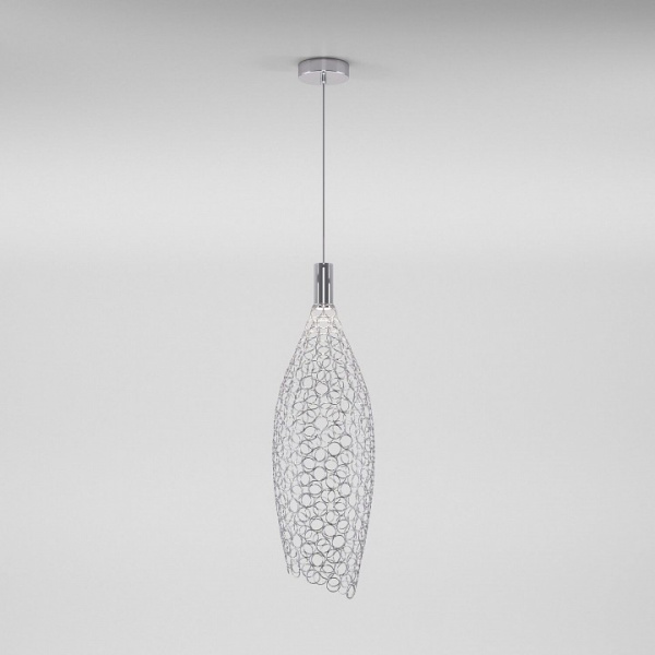 Подвесной светодиодный светильник с металлическим плафоном 90352/1 хром Eurosvet Ruche