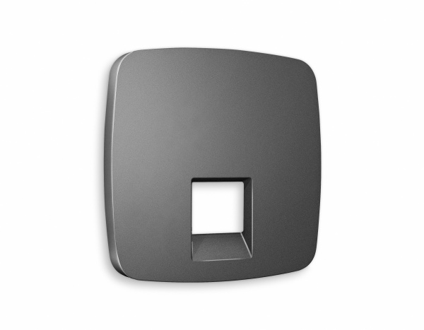 Лицевая панель OMEGA (Антрацит серый) для компьютерной/телефонной розетки RJ-45/RJ-11 QUANT OP6620