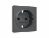 Лицевая панель OMEGA (Графит Мягкое касание) для электрической розетки с заземлением со шторками QUANT OP9070