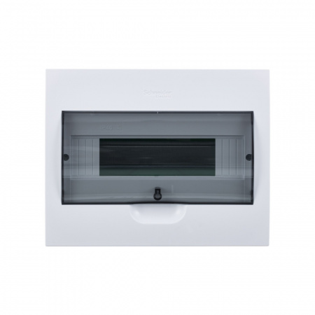 SE EASY 9 Корпус встраиваемый с прозрачной дверью 1ряд/12мод, IP40, IK07, 63А, 2 клеммы