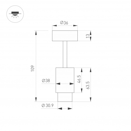 Arlight Светильник ART-NEMO-SURFACE-ZOOM-R38-5W Day4000 (BK, 10-55 deg, 24V) (IP20 Металл, 5 лет)