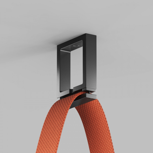 Усиленное накладное крепление для гибкого трека-ремня Belty, серия Base, 38,5 ? 10 ? 50 мм, IP20, чёрный, пластик