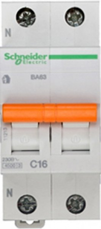 Schneider Electric Домовой ВА63 Автоматический выключатель 1P+N 16A (C) 4.5kA