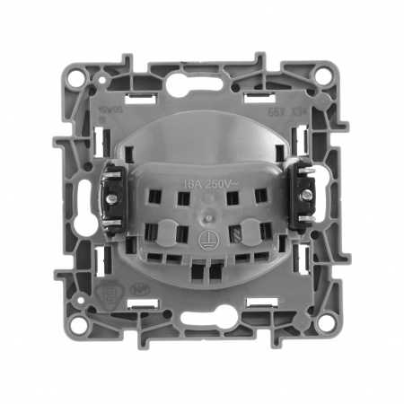 Legrand Etika Антрацит Розетка б/з со шторками, винт. клем.