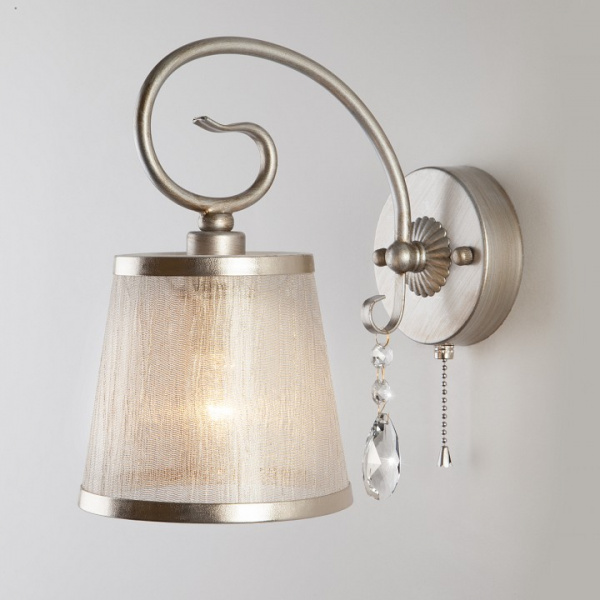 Бра с абажуром 60065/1 серебро Eurosvet Liona