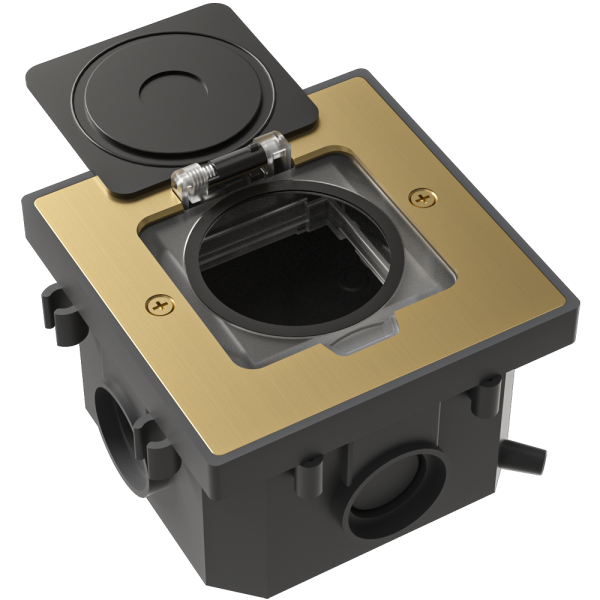 Лючок Surface 2 мод. (1 мод. 45х45 мм.), золото, IP44, (с уст. набором)