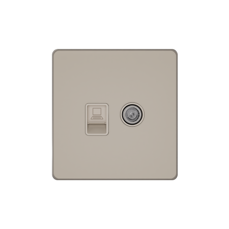 Systeme Electric Systeme Infinity Песчаный берег Розетка информационная TV/FM и RJ-45 кат.5е