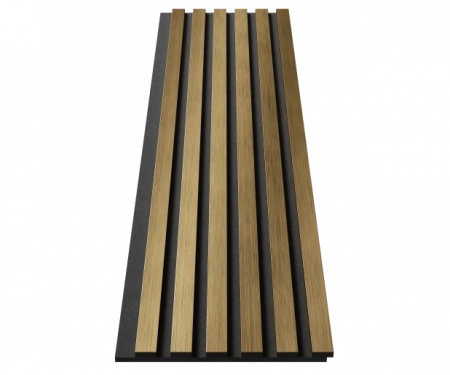 Комплект акуст.панелей, черный войлок, 1200х300х19мм, рейки ЭКОПОЛИМЕР, золото матовое/2шт