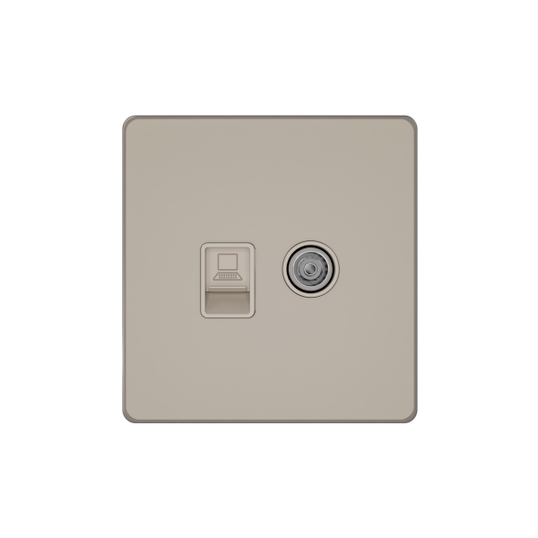 Systeme Electric Systeme Infinity Песчаный берег Розетка информационная TV/FM и RJ-45 кат.5е