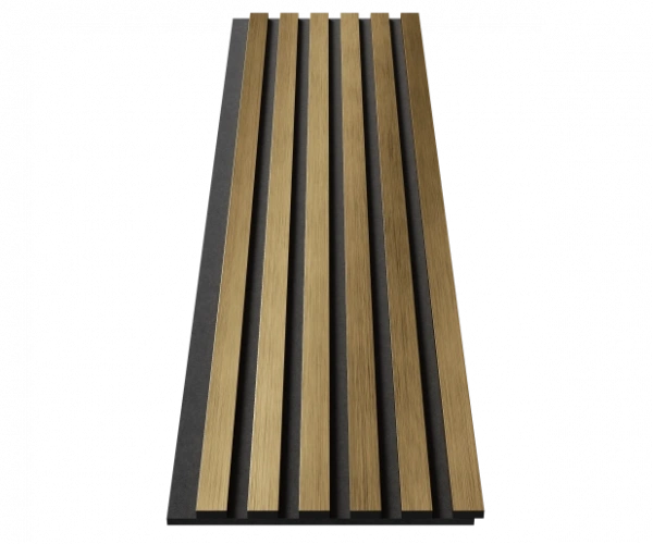 Комплект акуст.панелей, черный войлок, 1200х300х19мм, рейки ЭКОПОЛИМЕР, золото матовое/2шт