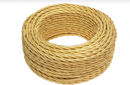 BIRONI Золото глянец Витой провод 2*0,75 50м