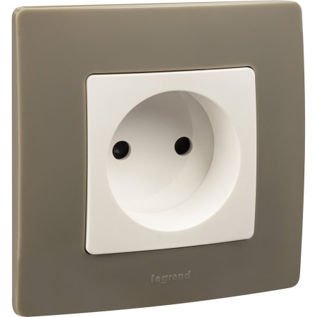 Legrand Etika Белый Розетка б/з со шторками, винтовые клеммы